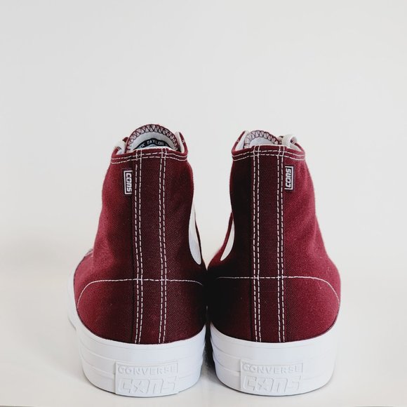 Converse CONS CTAS Pro Hi Deep Bordeaux/White Unisex Sneakers 171322C NWT - Picture 5 of 6